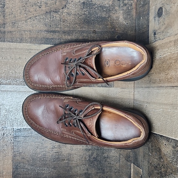 Ecco Men's Seawalker Casual Brown Leather Oxford Shoes Size 40 / Mens 6/6.5 - Picture 5 of 10